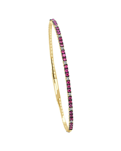 Sabrina Designs 14k 0.99 Ct. Tw. Diamond & Ruby Stackable Bangle Bracelet In Pink