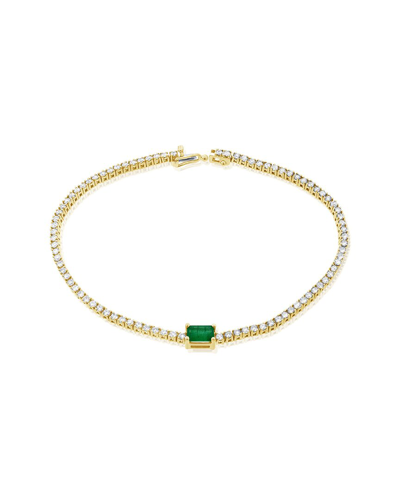 Sabrina Designs 14k 2.30 Ct. Tw. Diamond & Emerald Stackable Bracelet In Green