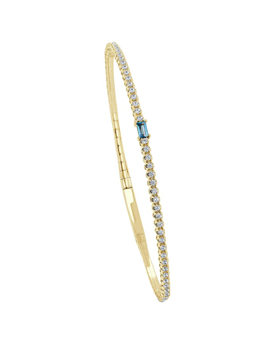 Sabrina Designs 14k 0.52 Ct. Tw. Diamond & Blue Topaz Stackable Bangle Bracelet In Gold