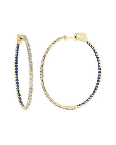 Sabrina Designs 14k 1.15 Ct. Tw. Diamond & Sapphire Hoops In Gold