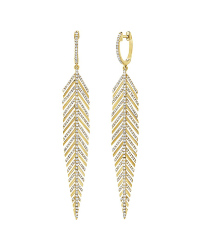 Sabrina Designs 14k 0.98 Ct. Tw. Diamond Feather Dangle Earrings In Gold
