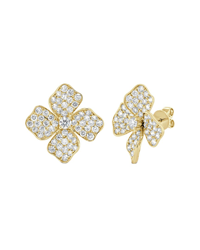 Sabrina Designs 14k 2.84 Ct. Tw. Diamond Flower Earrings In Gold