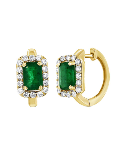 Sabrina Designs 14k 1.74 Ct. Tw. Diamond & Emerald Huggie Earrings In Green