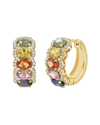 Sabrina Designs 14k 2.33 Ct. Tw. Diamond & Mix Sapphire Hoops