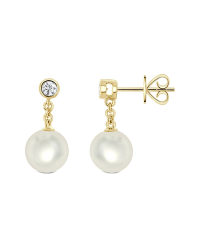 Sabrina Designs 14k 0.18 Ct. Tw. Diamond & Pearl Dangle Earrings In Gold