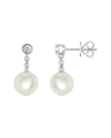 Sabrina Designs 14k 0.17 Ct. Tw. Diamond & Pearl Dangle Earrings