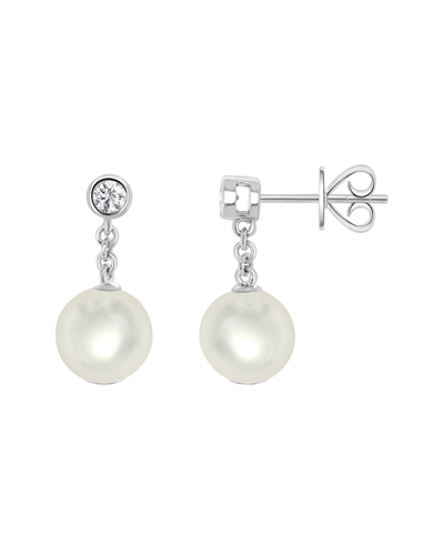 Sabrina Designs 14k 0.17 Ct. Tw. Diamond & Pearl Dangle Earrings In White