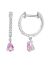 Sabrina Designs 14k 0.57 Ct. Tw. Diamond & Pink Sapphire Dangle Huggie Earrings