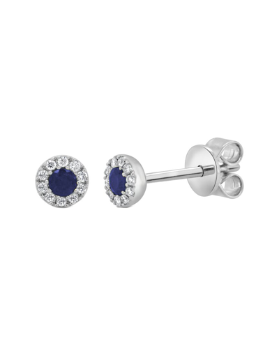 Sabrina Designs 14k 0.19 Ct. Tw. Diamond & Sapphire Studs In Blue