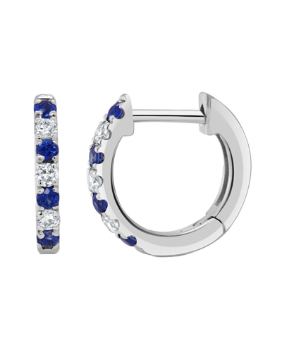 Sabrina Designs 14k 0.24 Ct. Tw. Diamond & Sapphire Huggie Earrings In Metallic