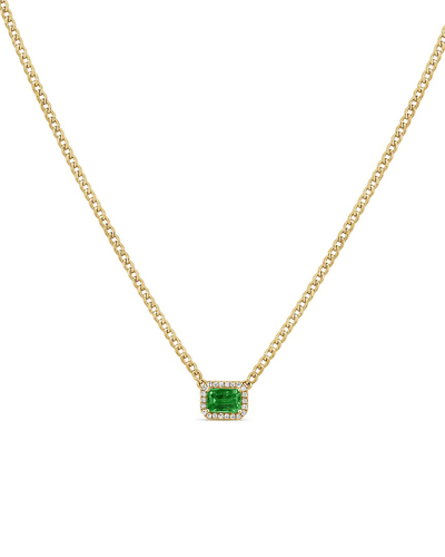 SABRINA DESIGNS SABRINA DESIGNS 14K 0.73 CT. TW. DIAMOND & EMERALD NECKLACE