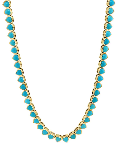 Sabrina Designs 14k 13.60 Ct. Tw. Turquoise Tennis Necklace In Blue