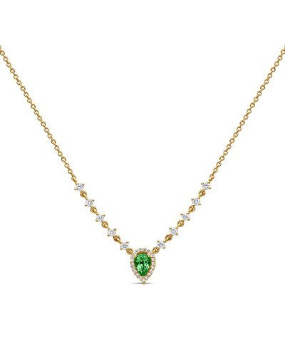 SABRINA DESIGNS SABRINA DESIGNS 14K 1.03 CT. TW. DIAMOND & EMERALD NECKLACE