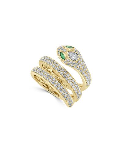 Sabrina Designs 14k 1.20 Ct. Tw. Diamond & Emerald Snake Wrap Ring In Gold