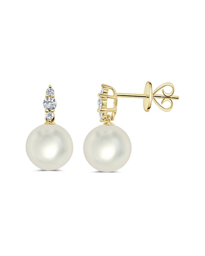 Sabrina Designs 14k 0.19 Ct. Tw. Diamond & Pearl Dangle Earrings In Gold