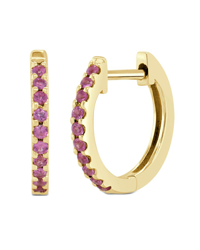Sabrina Designs 14k 0.15 Ct. Tw. Pink Sapphire Huggie Earrings In Purple