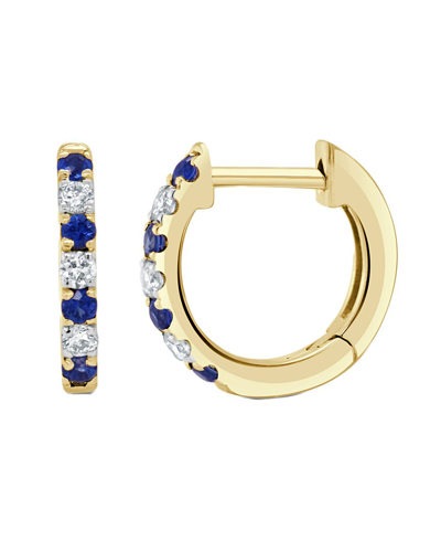 Sabrina Designs 14k 0.24 Ct. Tw. Diamond & Sapphire Huggie Earrings In Gold