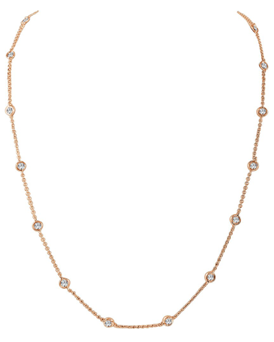 Sabrina Designs 14k Rose Gold 1.33 Ct. Tw. Diamond Station Necklace In Pink