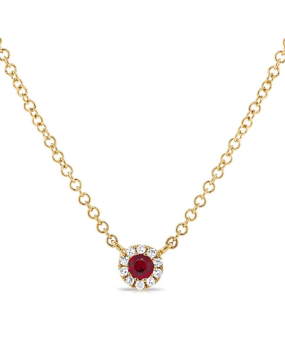 Sabrina Designs 14k 0.16 Ct. Tw. Diamond & Ruby Necklace In Gold