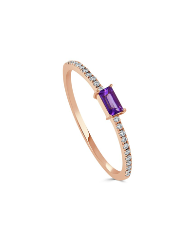 Sabrina Designs 14k Rose Gold 0.16 Ct. Tw. Diamond & Amethyst Stackable Ring
