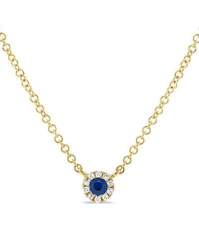 Sabrina Designs 14k 0.16 Ct. Tw. Diamond & Sapphire Necklace In Gold