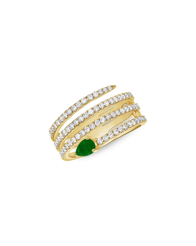 Sabrina Designs 14k 0.91 Ct. Tw. Diamond & Emerald Wrap Ring In Gold