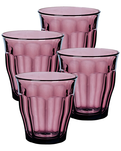 Duralex Set Of 4 Picardie Tumblers In Plum