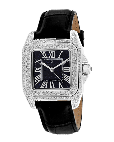 Christian Van Sant Women's Black Dial Watch In White