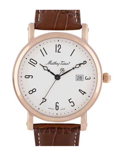 Mathey-tissot Men's City White Dial Watch In Brown