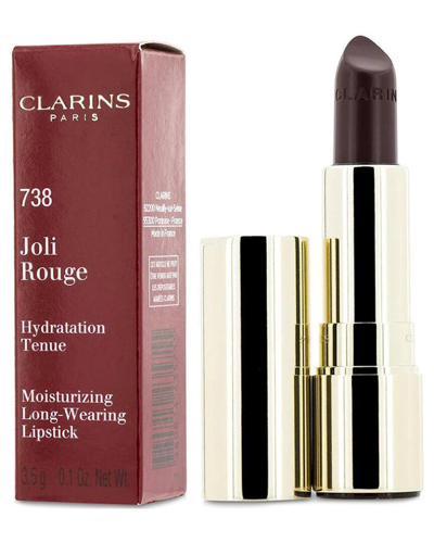 Clarins 0.1oz 738s Royal Plum Lipstick In White