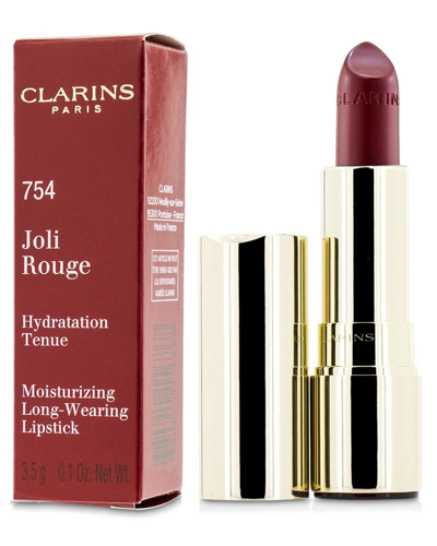 Clarins 0.1oz 754 Deep Red Joli Rouge Lipstick In White