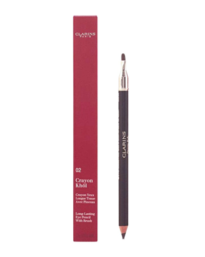 Clarins 0.037oz 02 Intense Brown Crayon Kohl Eye Pencil In White
