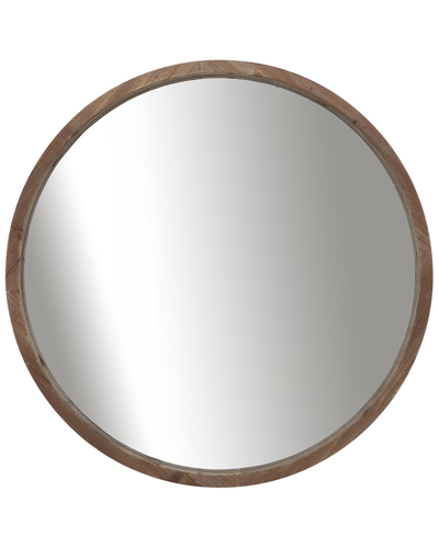 Sagebrook Home Decorative Round Mirror In Brown