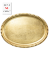 Vietri Florentine Wooden Accessories Gold Small Oval Tray In Gold