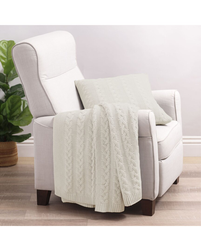 Allied Home Classic Cable Knit Throw & Decorative Pillow Set