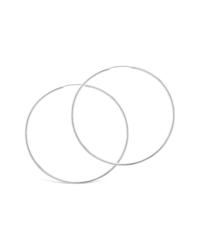Sterling Forever Rhodium Plated Hoops In Metallic
