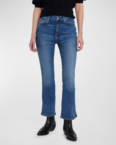 7 FOR ALL MANKIND HIGH RISE SLIM KICK-FLARE JEANS WITH STUDS