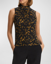 Theory Regal Merino Wool Tortoise Shell Top In Dk Br Mlt