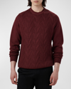 Bugatchi Men's Crewneck Long-sleeve Wool Sweater In Burgundy