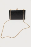 URBAN EXPRESSIONS STYLISH ADDITION BLACK SNAKE-EMBOSSED CLUTCH