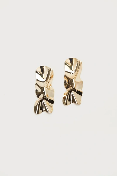 Lulus Signature Shine Gold Textured Oversized Statement Earrings