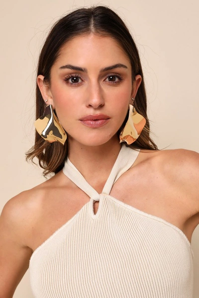 8 Other Reasons Iconic Expression Gold 14kt Crinkle Statement Earrings