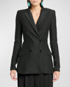 GIORGIO ARMANI JERSEY JACQUARD DOUBLE-BREASTED BLAZER