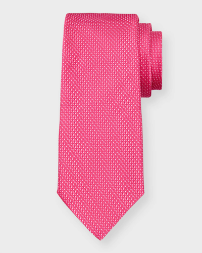 Canali Men's Micro-geometric Silk Jacquard Tie In Pink