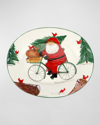 Vietri Old St. Nick Bicycle Oval Platter