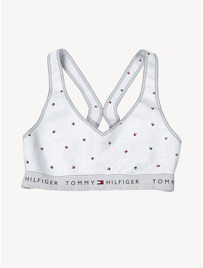 Tommy Hilfiger Tommy Logo Bralette In Red Logo