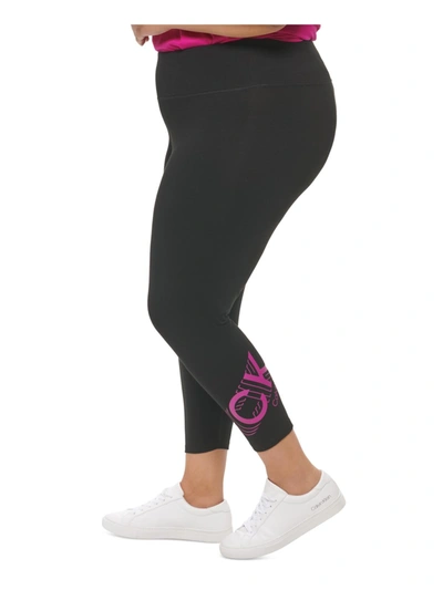 Calvin Klein Performance Plus Womens Logo High Waist Leggings In Pink