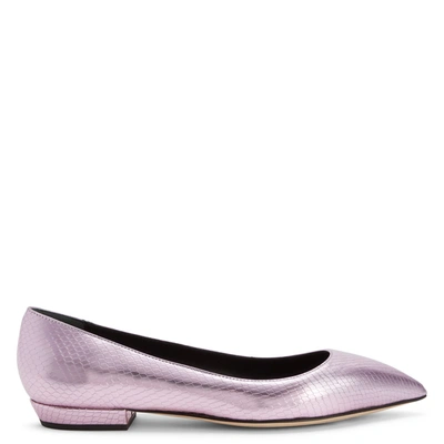 Giuseppe Zanotti Dhalia Snakeskin-effect Ballerina Shoes In Purple