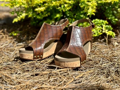 Corkys Footwear Carley Croc Sandal In Brown