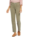 Nydj Relaxed Slender Womens Pocket Denim Straight Leg Jeans In Green